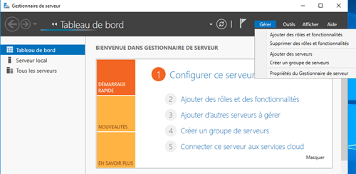 Windows Server 2016installation des rôles et fonctionnalités www