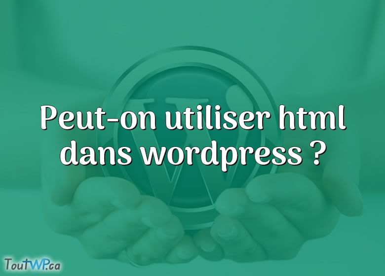 Peuton Utiliser Html Dans Wordpress ? ToutWP.ca