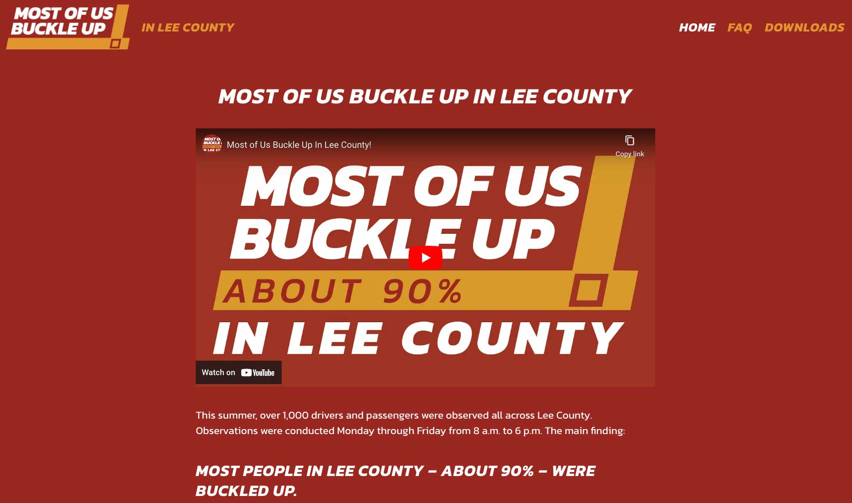 Most of Us Buckle Up Toward Zero Deaths