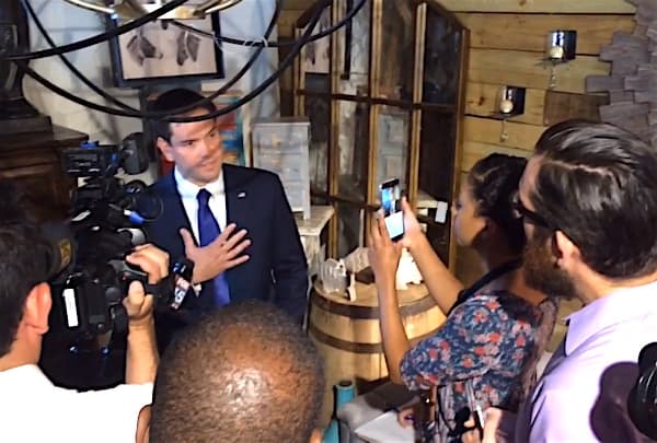 protester confronts Marco Rubio