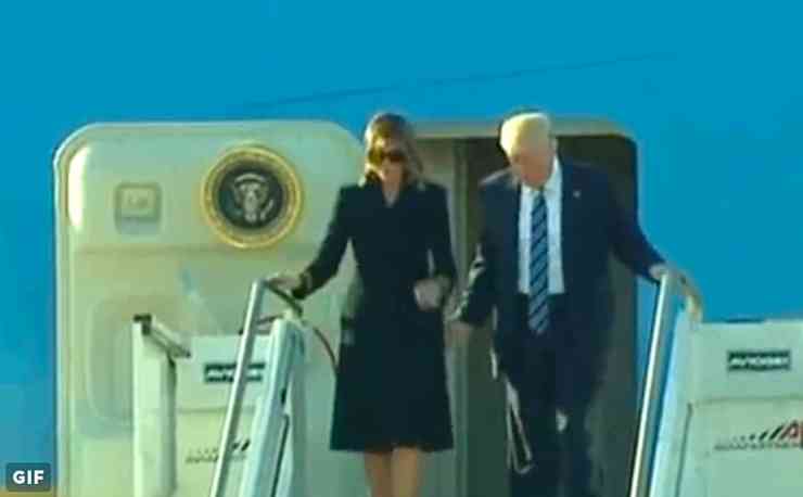 Donald Trump Melania hand-holding
