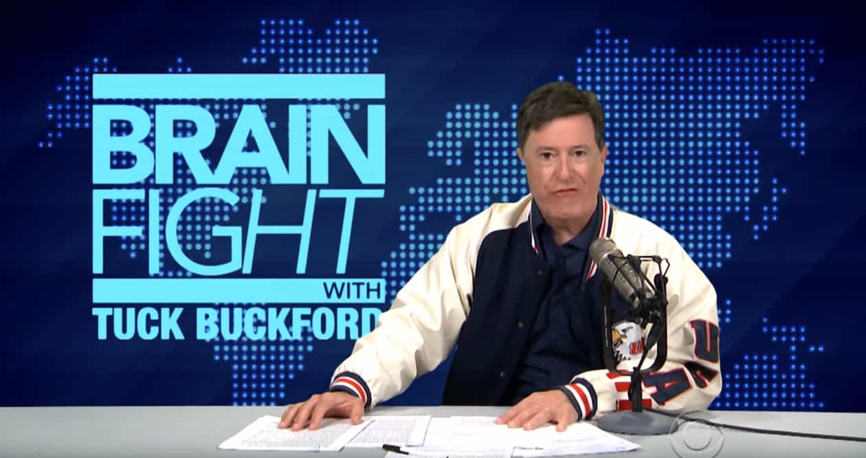 Stephen Colbert Celebrates the Banishment of Alex Jones