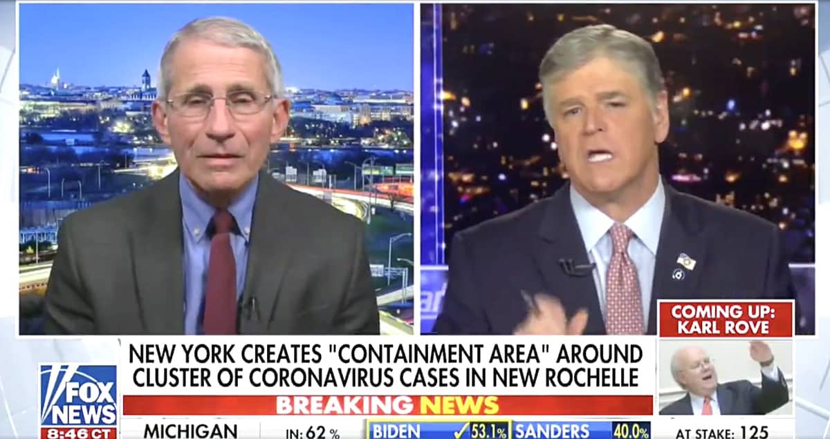 Dr. Anthony Fauci coronavirus Sean Hannity