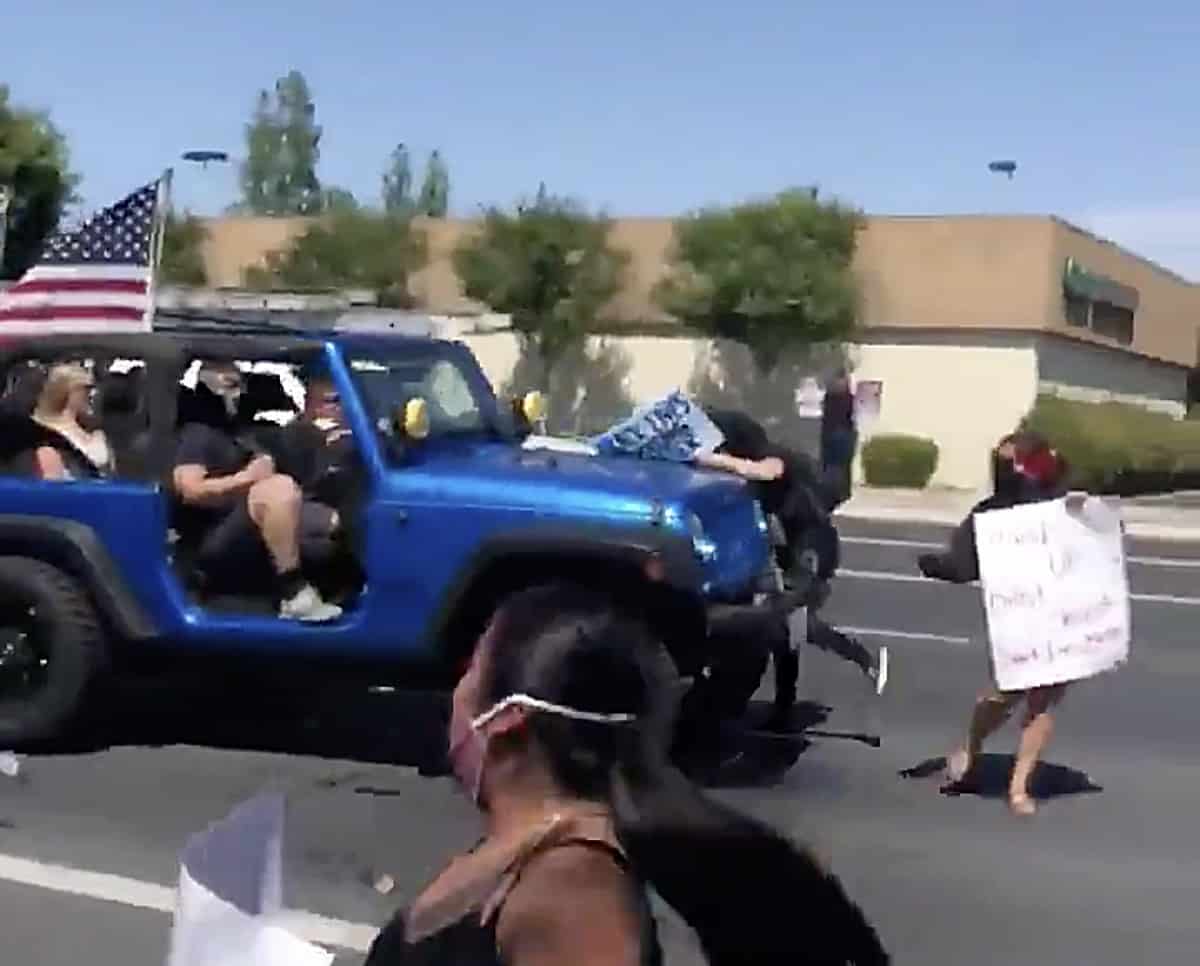 Trump Supporters In Jeep Run Down 'Black Lives Matter' Protesters