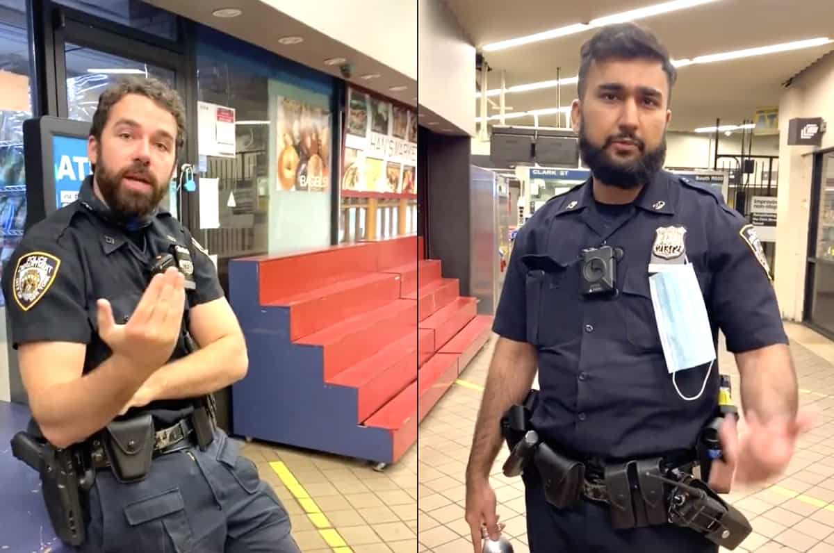 NYU Student Confronts Cops Not Wearing Masks In Subway. They Respond By