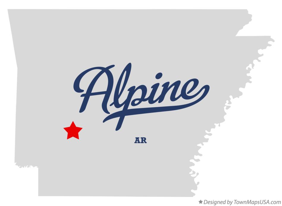 Map of Alpine, AR, Arkansas
