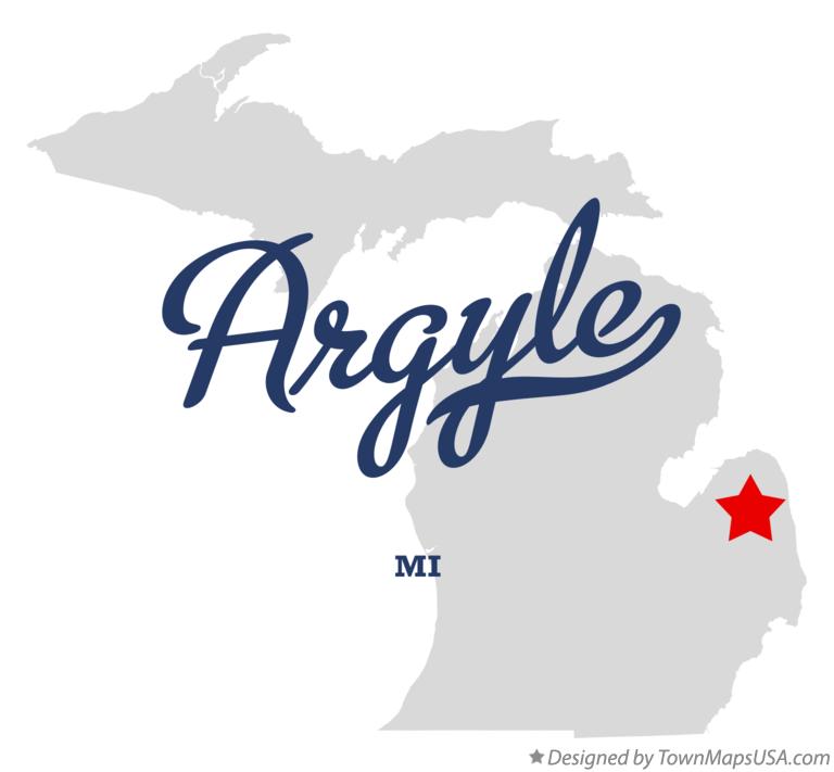Map of Argyle, MI, Michigan
