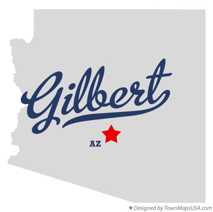 Map of Gilbert, AZ, Arizona