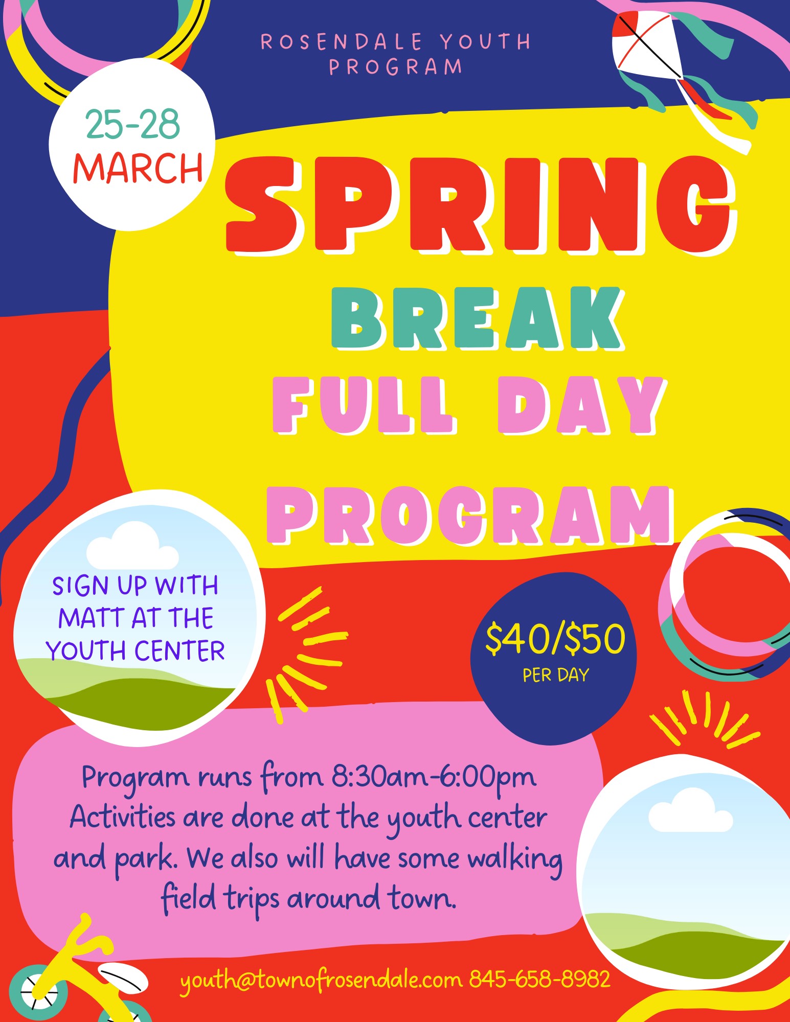 Rosendale Youth Spring Break Full Day Program Town of Rosendale, NY