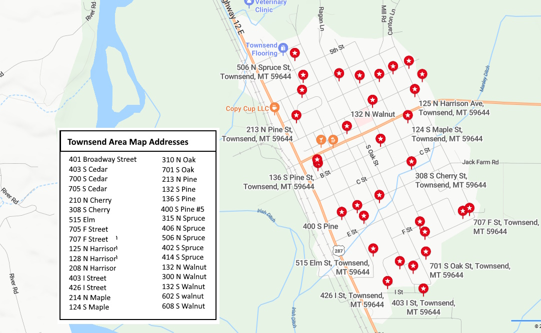 2024 Broadwater CountyWide Yard Sale Maps Townsend Montana