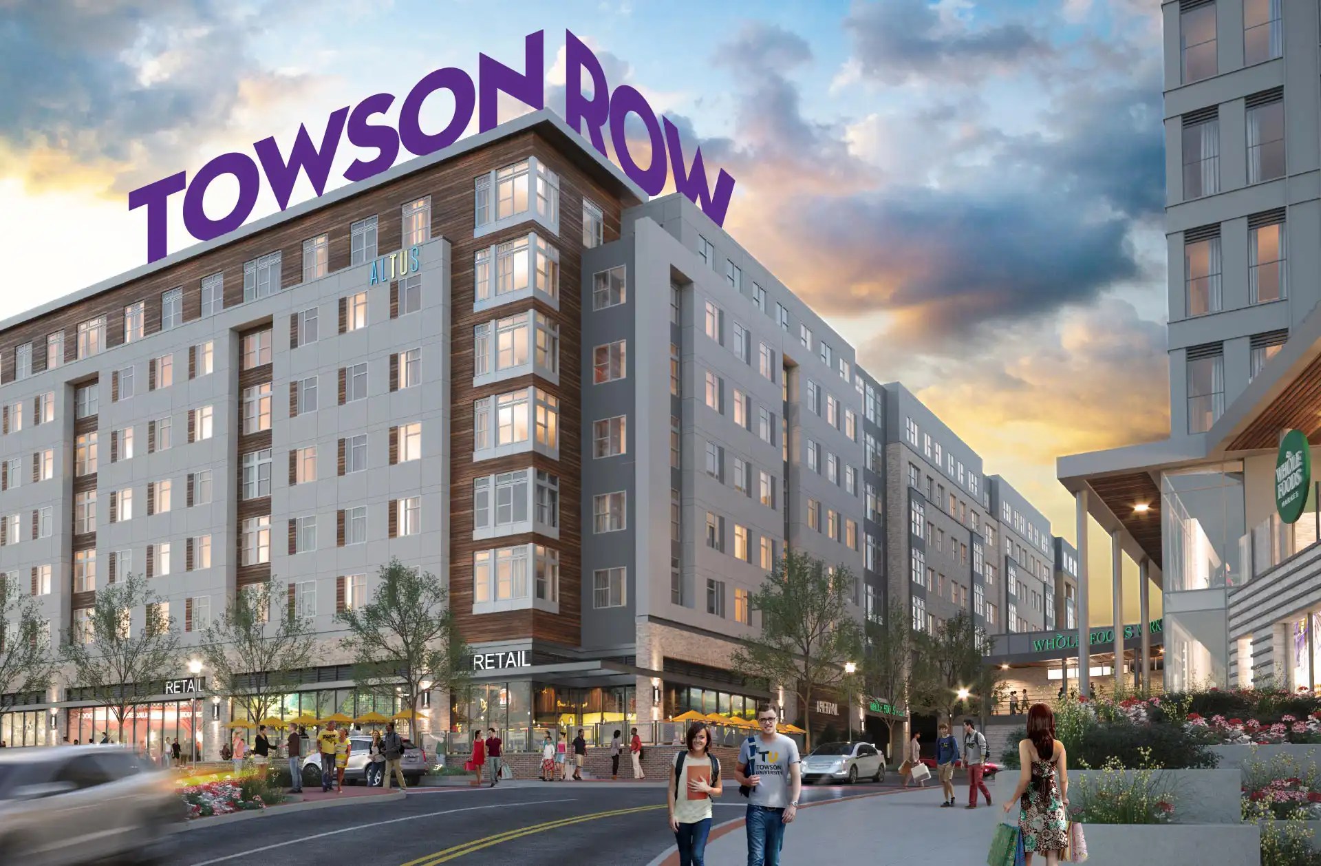 Towson Row Retail Stores, Offices, Hotel and Student Housing Apartments