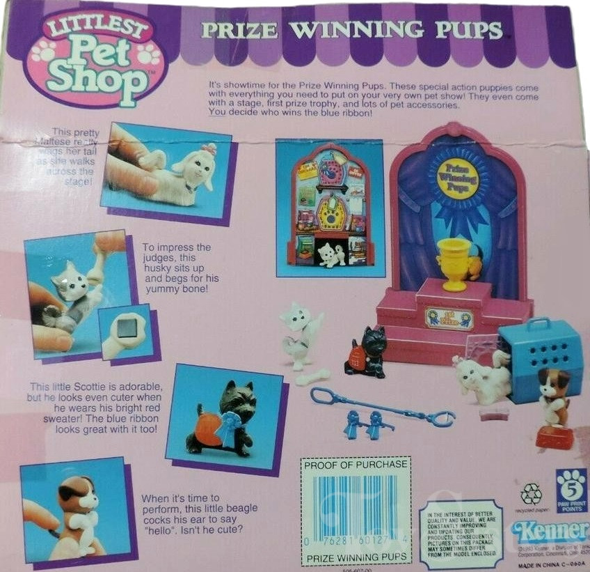 1993 Littlest Pet Shop Pal Around Pups Prize Winning Pups Toy Sisters