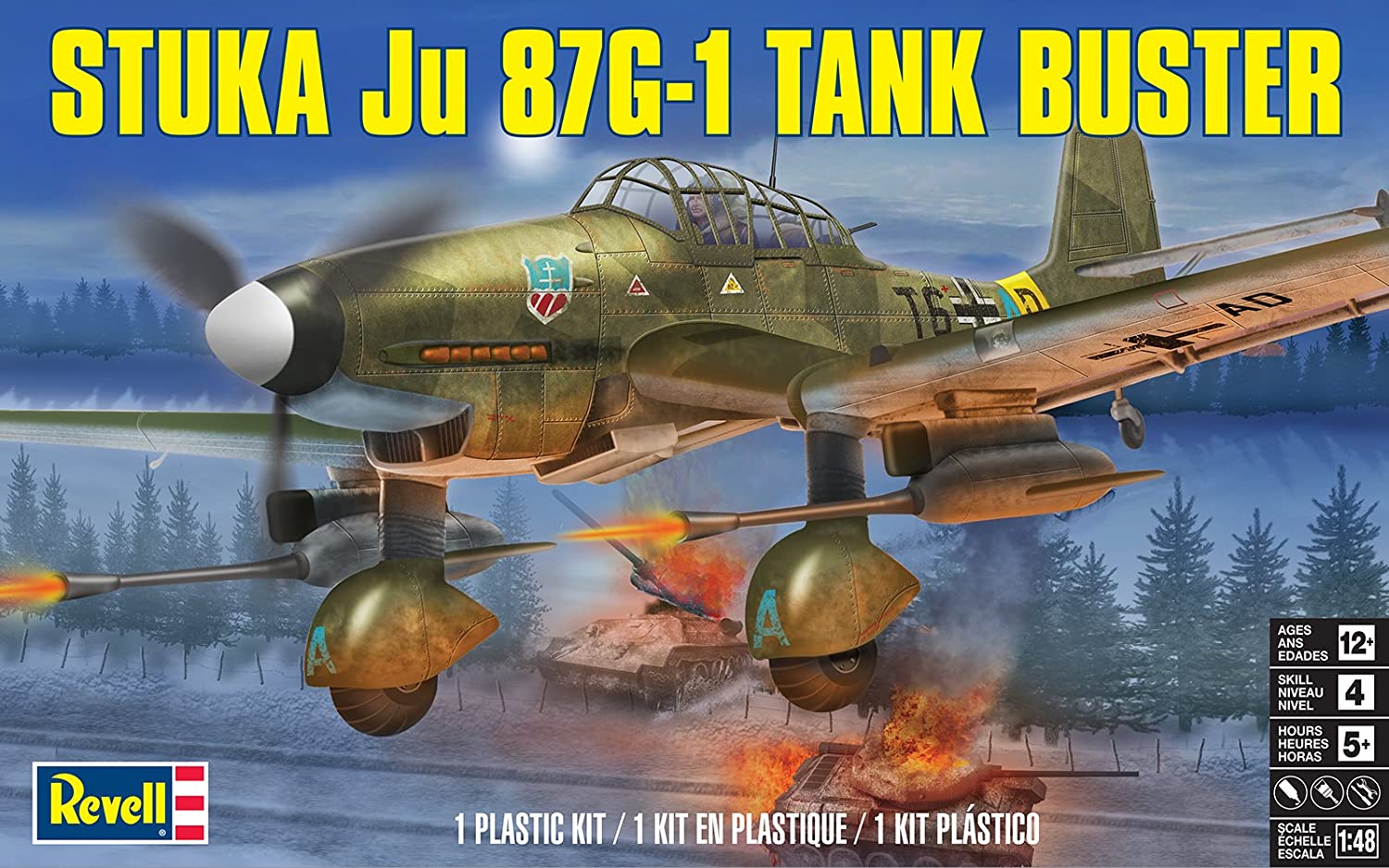 Revell USA 148 Scale Model Kit Stuka Ju 87G1 Tank Buster (855270
