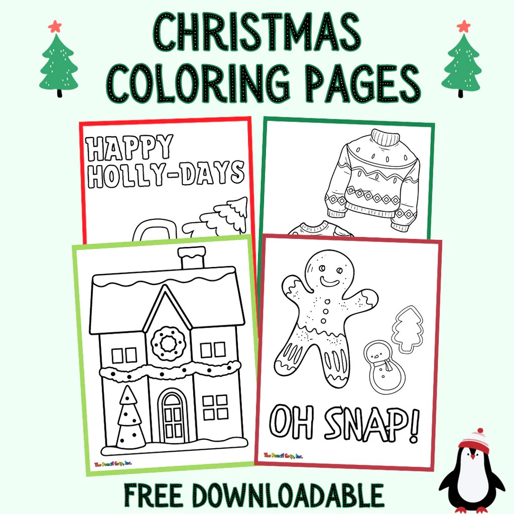 Festive Christmas Coloring Pages for Kids! Free Downloadable TPG