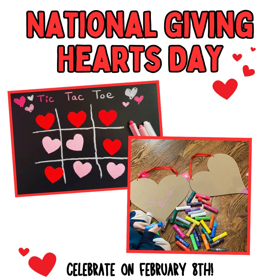 National Giving Hearts Day on February 8th! TPG Creations/The Pencil
