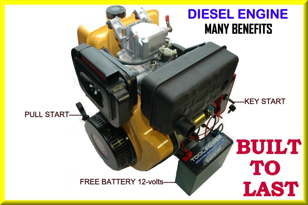 Diesel Engine 10 HP, Electric Start Diesel Engine by Tool Power