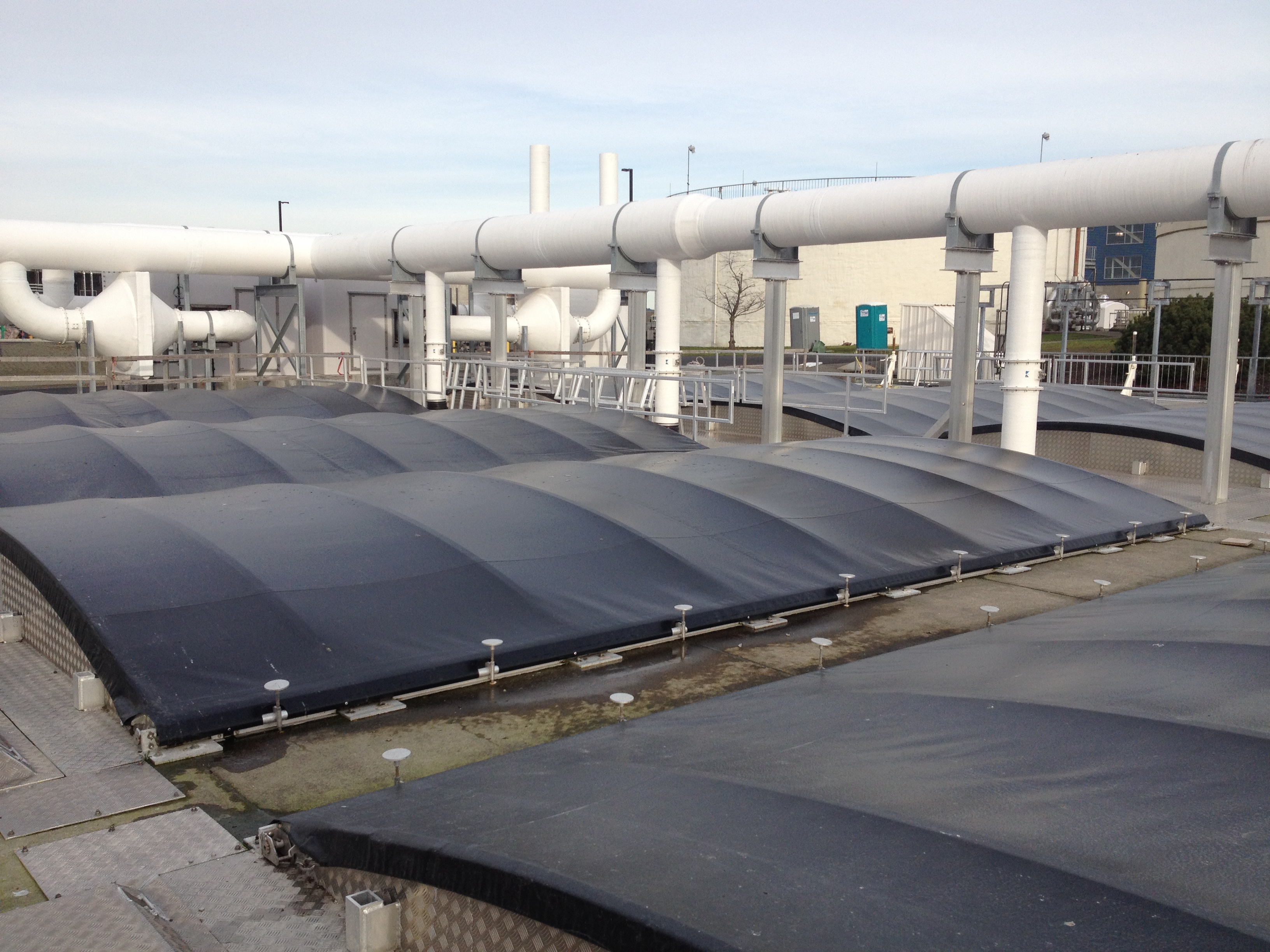 Retractable Tank Covers Minimize Odor… Treatment Plant Operator