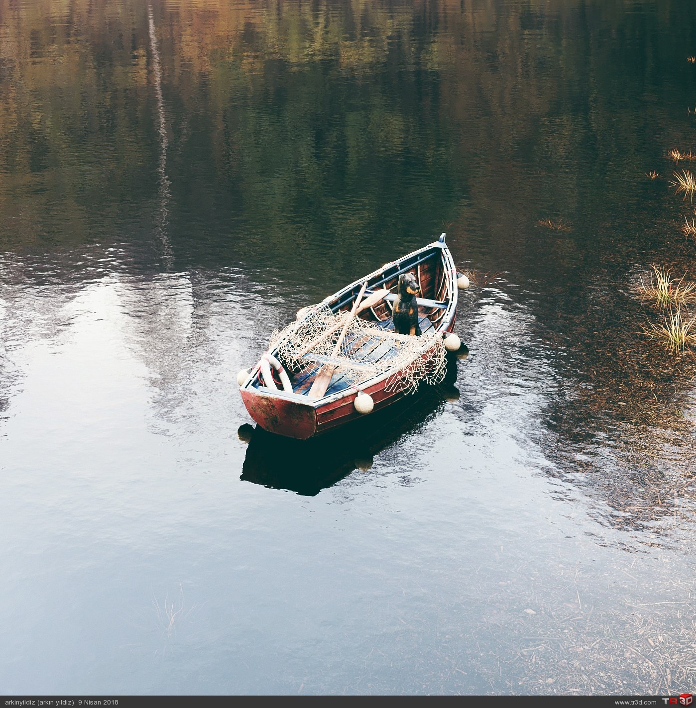 Old Fishing Boat in the Lake Mimari Projeler