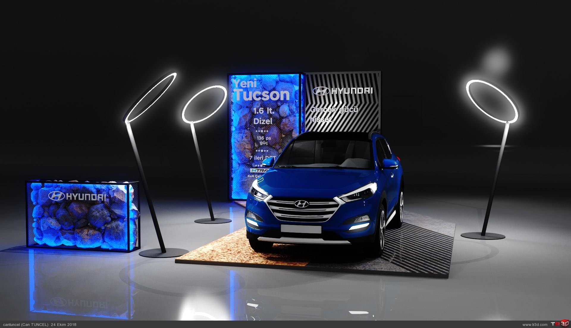 Car Display Stand Mimari Projeler