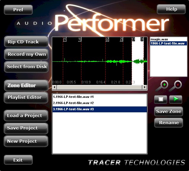 Audio Performer Audio Performance Software Tracer Technologies Inc.