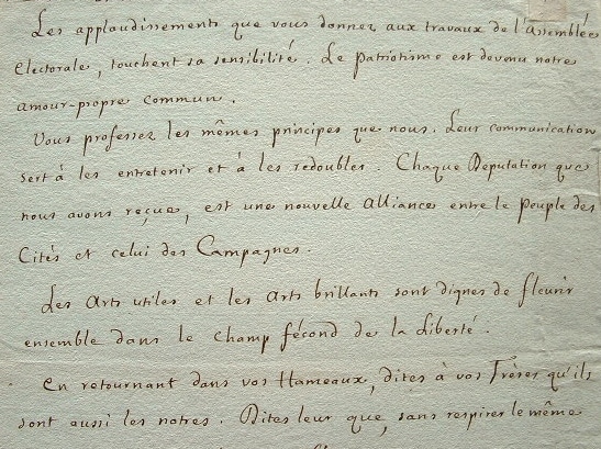 Cerutti veut étouffer la contrerévolution. Traces Écrites lettres
