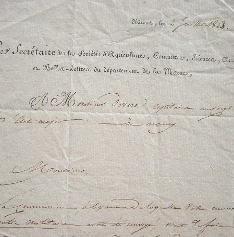 La Société des Belleslettres de la Marne transmet ses félicitations