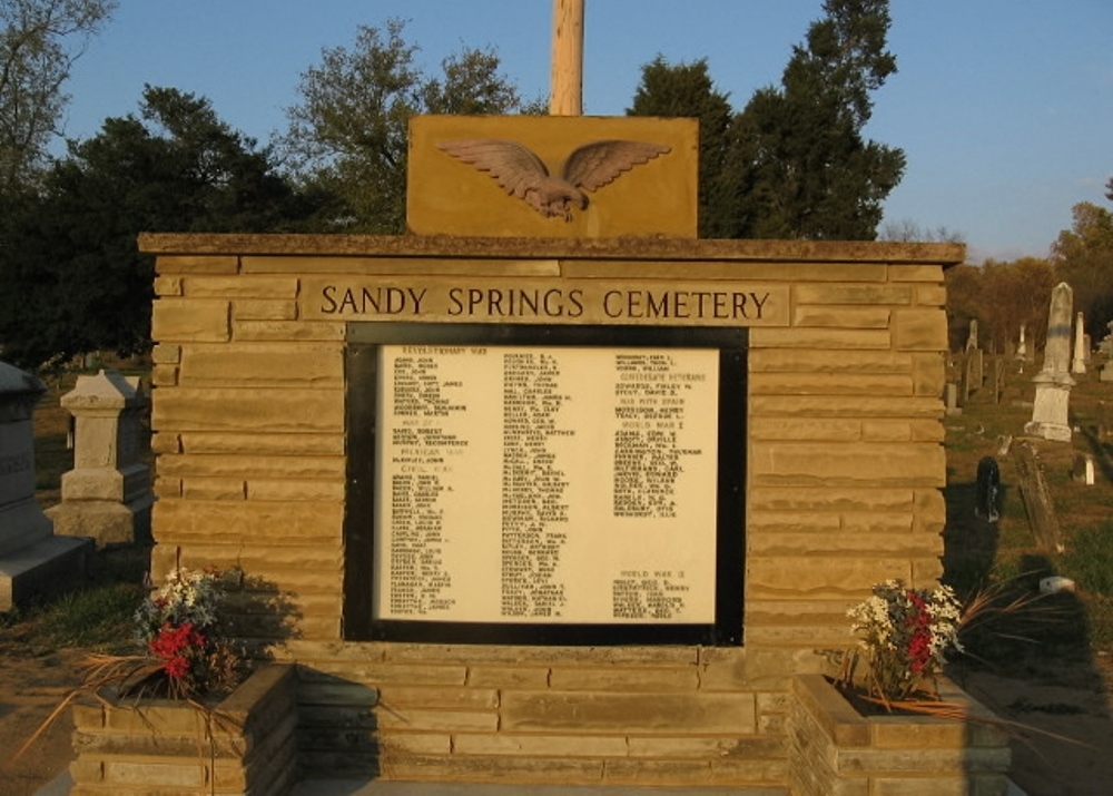 Monument Begraven Veteranen Sandy Spring Cemetery Sandy Springs