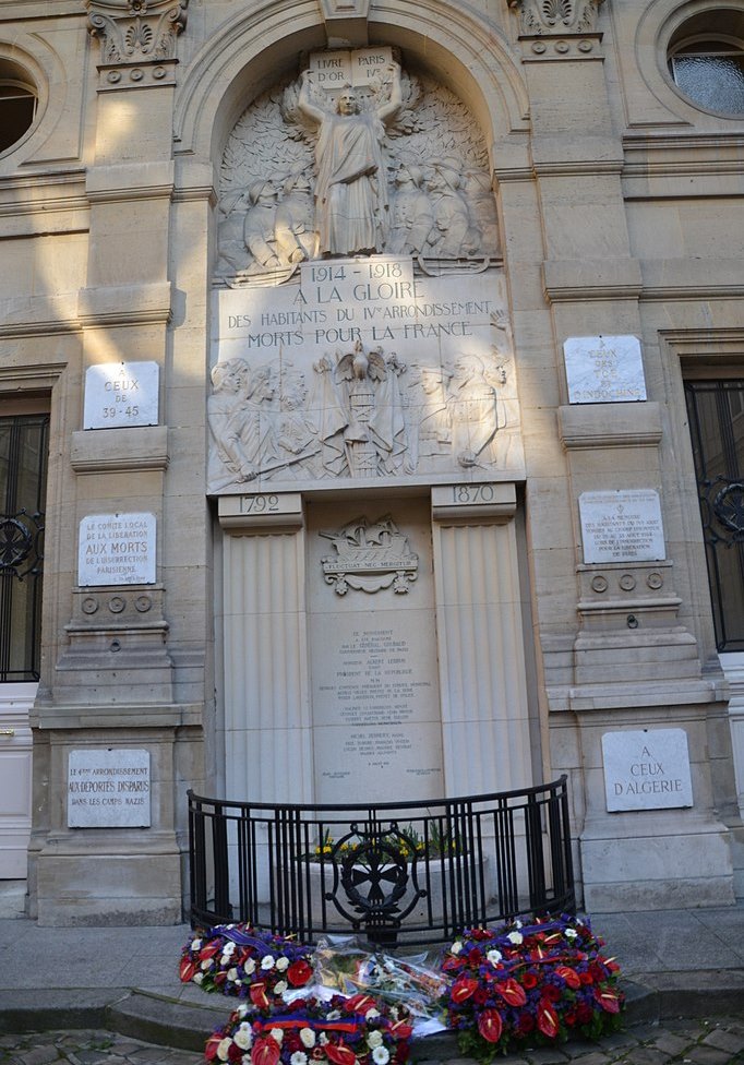 Oorlogsmonument 4e Arrondissement Parijs Paris, 4e TracesOfWar.nl
