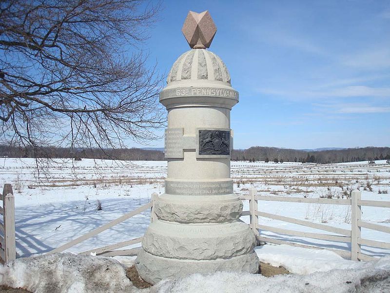 Monument 63rd Pennsylvania Infantry Gettysburg TracesOfWar.nl