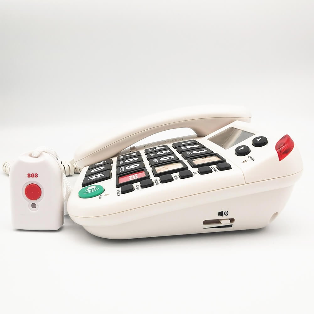 Landline SOS phone with SOS red buttons for the elderly