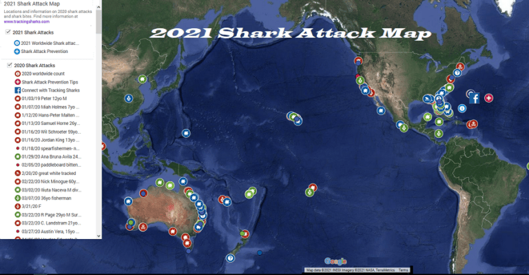 2021 Shark Attack Map • Tracking Sharks