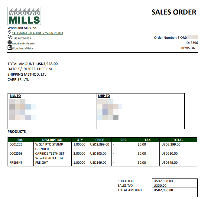 Would like to purchase a Woodland Mills WG24 PTO stump grinder