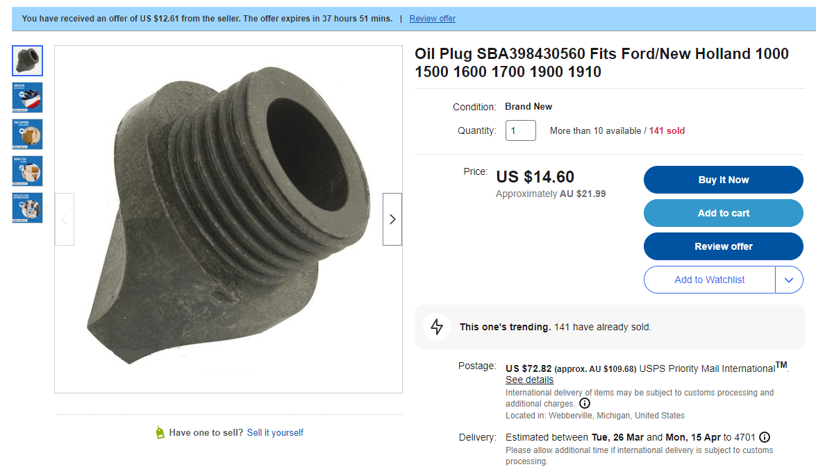 TC40DA Hydraulic fill plug