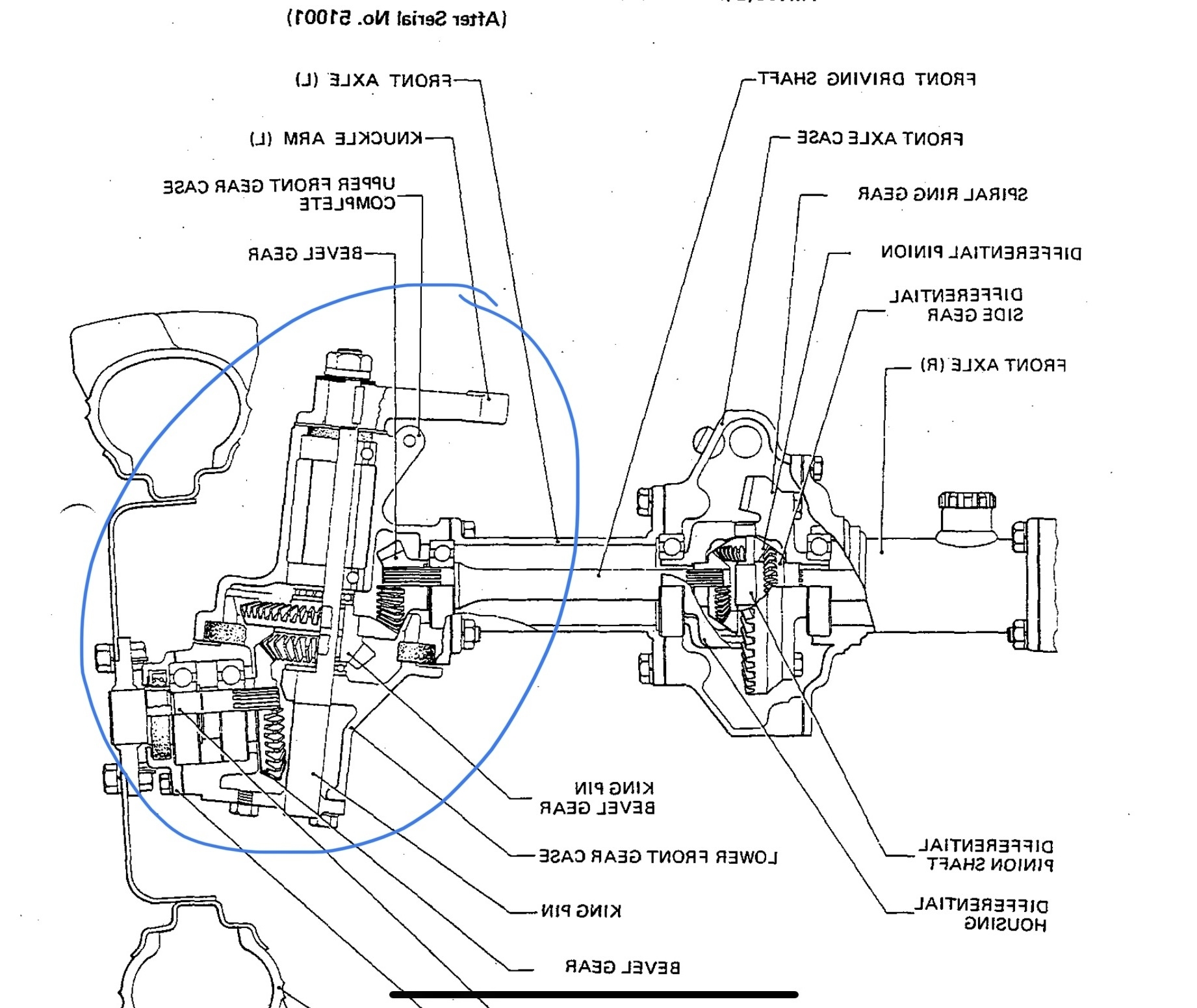 Yanmar 155D Right Front Axle Assembly