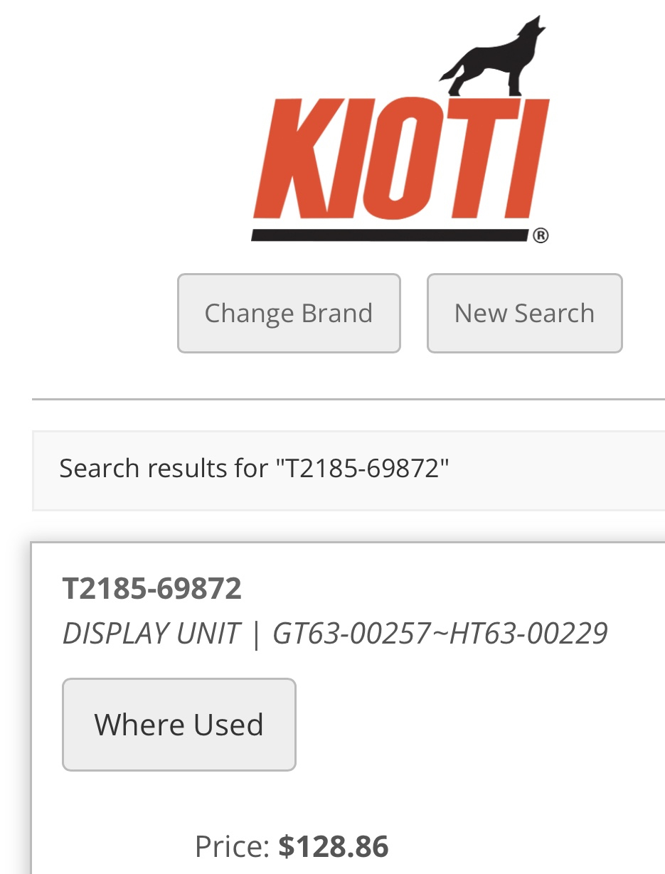 Kioti dk40se display module - TractorByNet