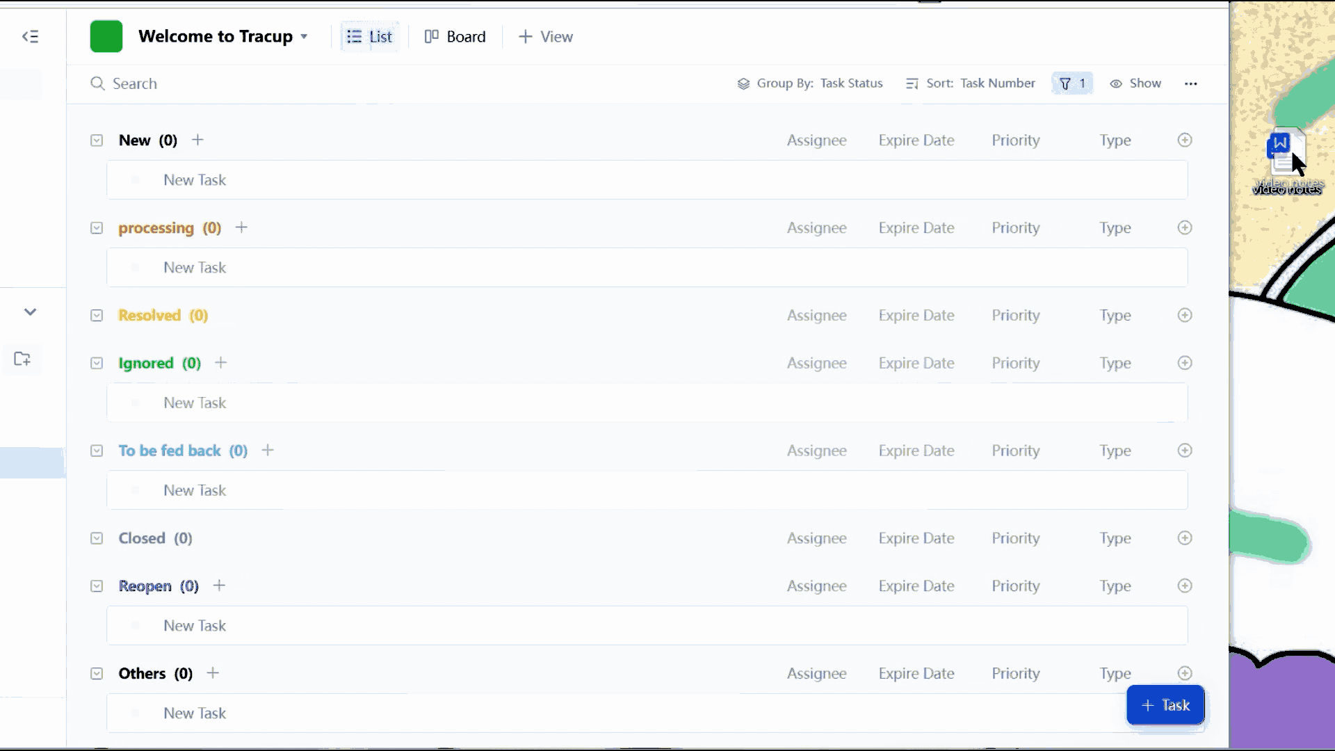 How to react to drag and drop of work management in Listview dashboard