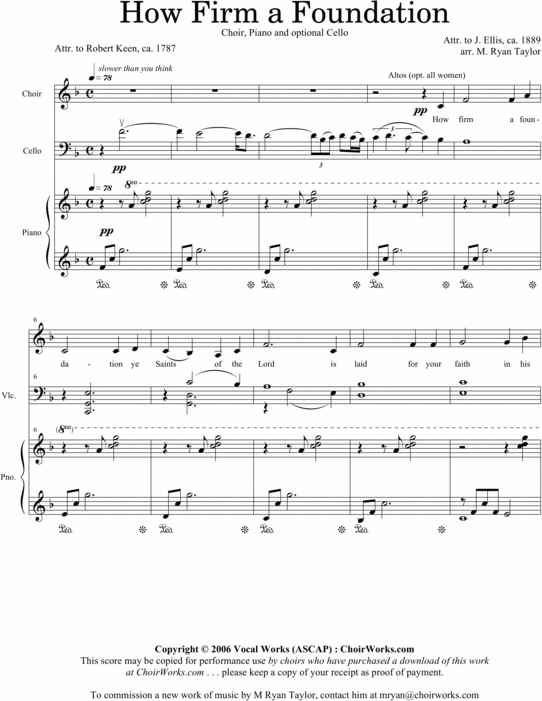 How Firm a Foundation Sheet Music Download Sheet Music