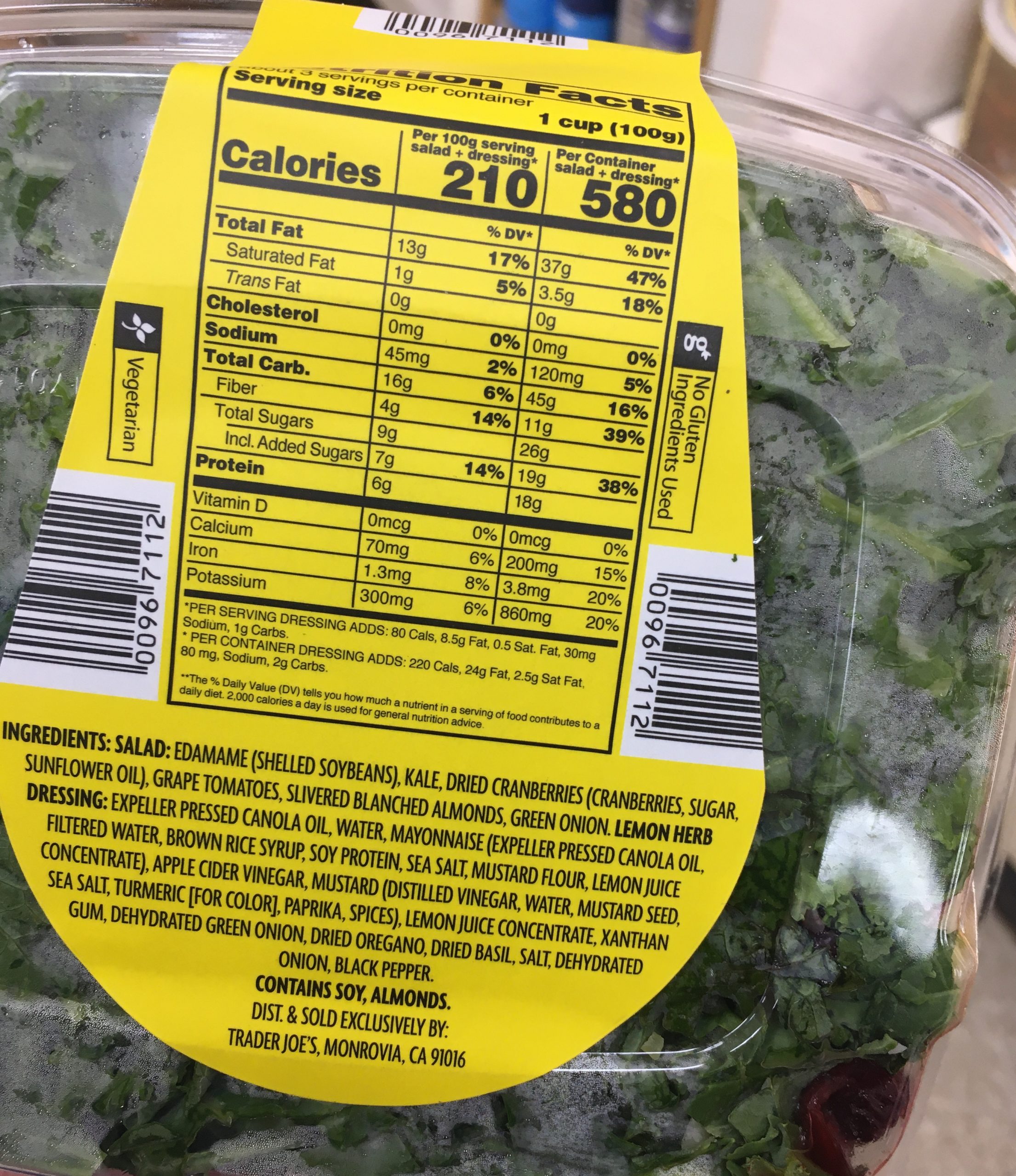 Trader Joe's Salads, Kale and Edamame Trader Joe's Reviews