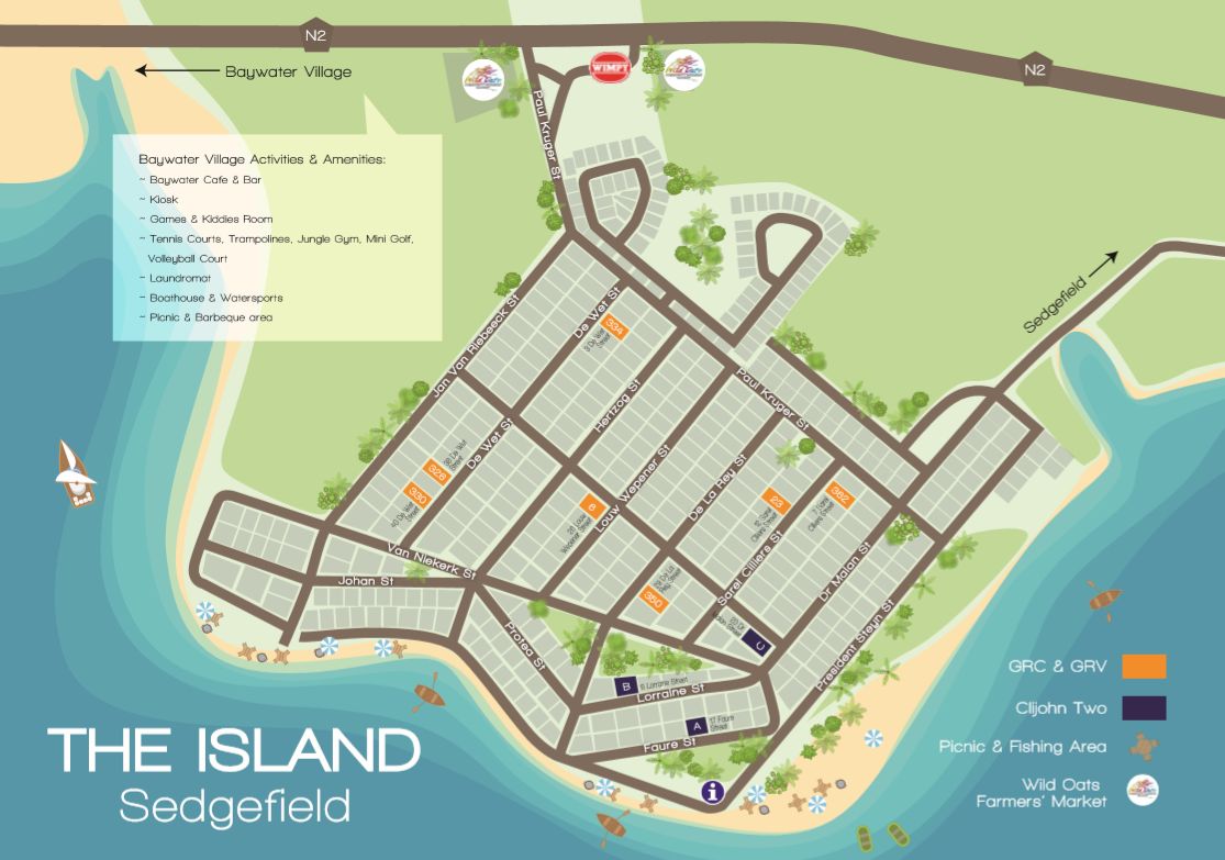 Baywater Village Resort Map GoMelo Garden Route Villas