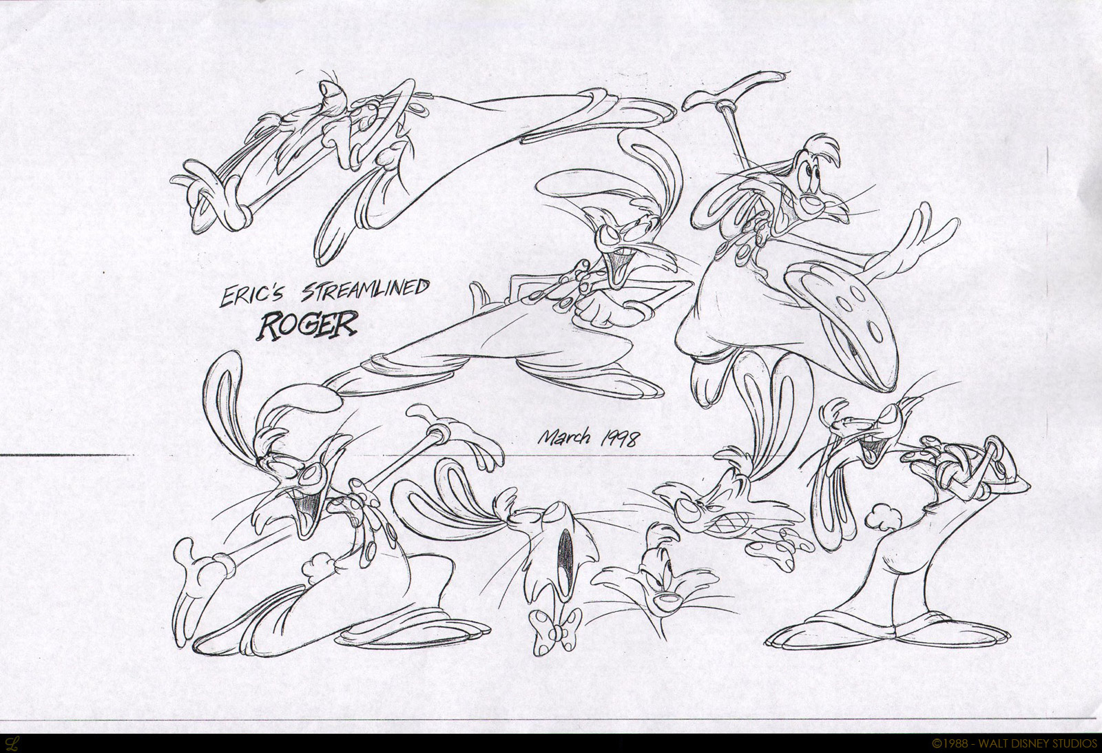 Who Framed Roger Rabbit Model Sheets Traditional Animation