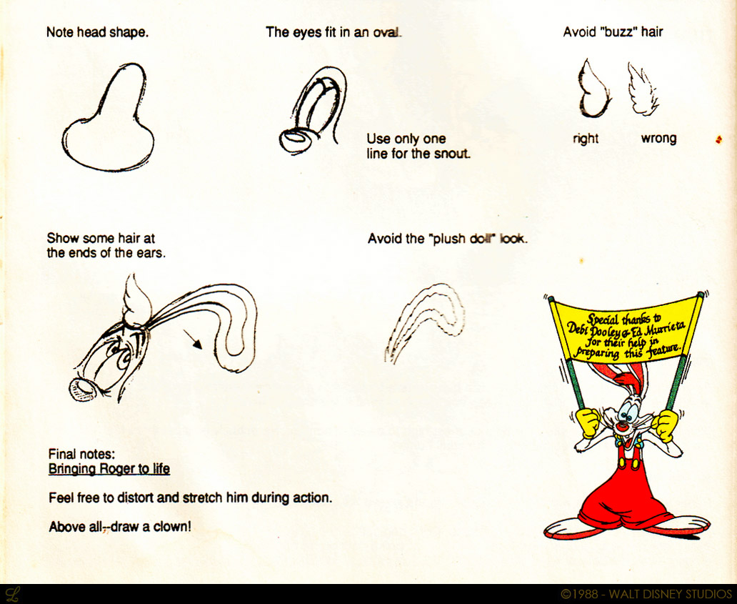 Who Framed Roger Rabbit Model Sheets Traditional Animation