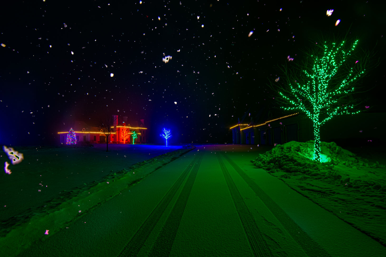 Glowing Color Holiday Lighting Project Brodhead, WI