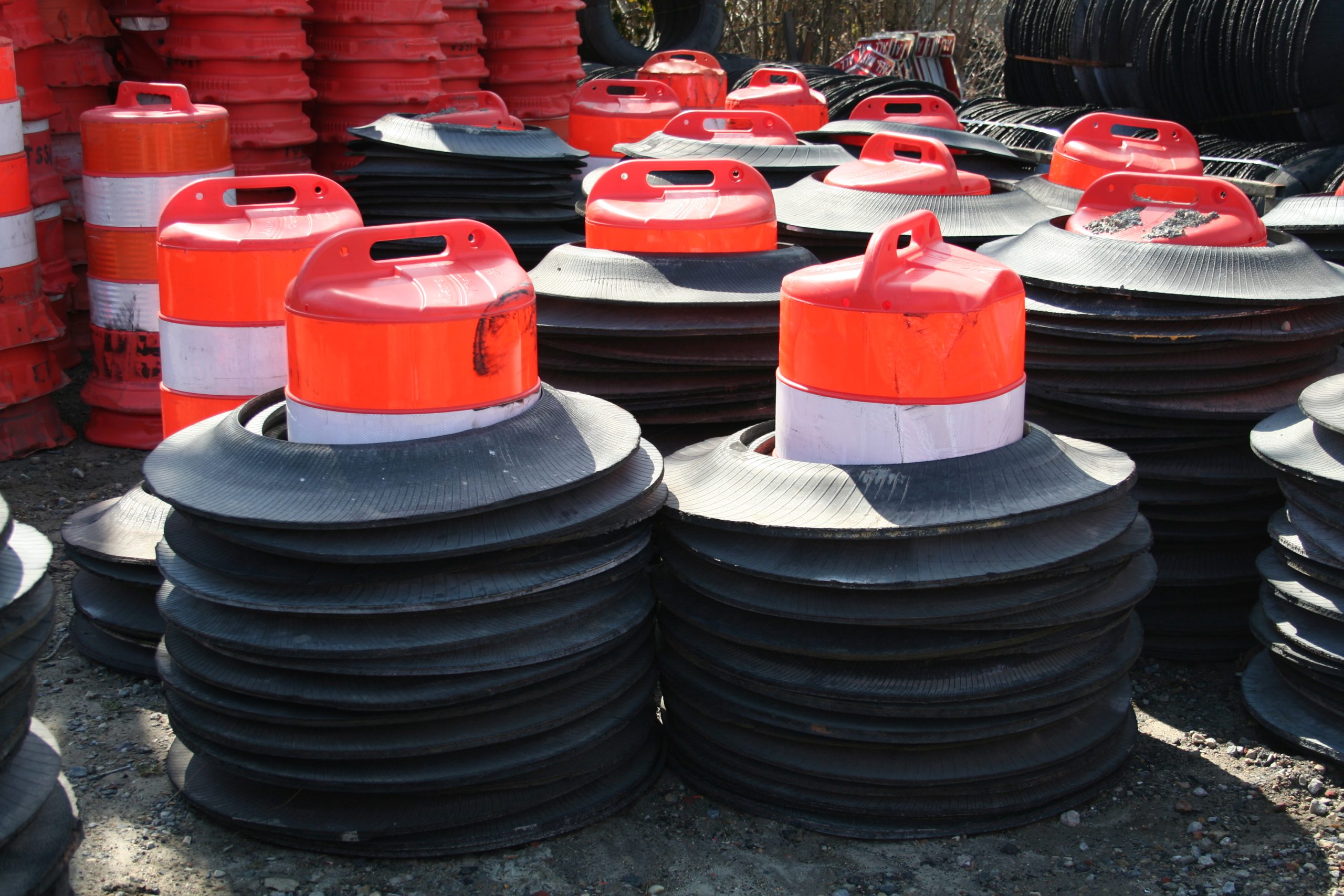 Plastic Drums with Tire Ring Base Traffic & Safety Signs Inc