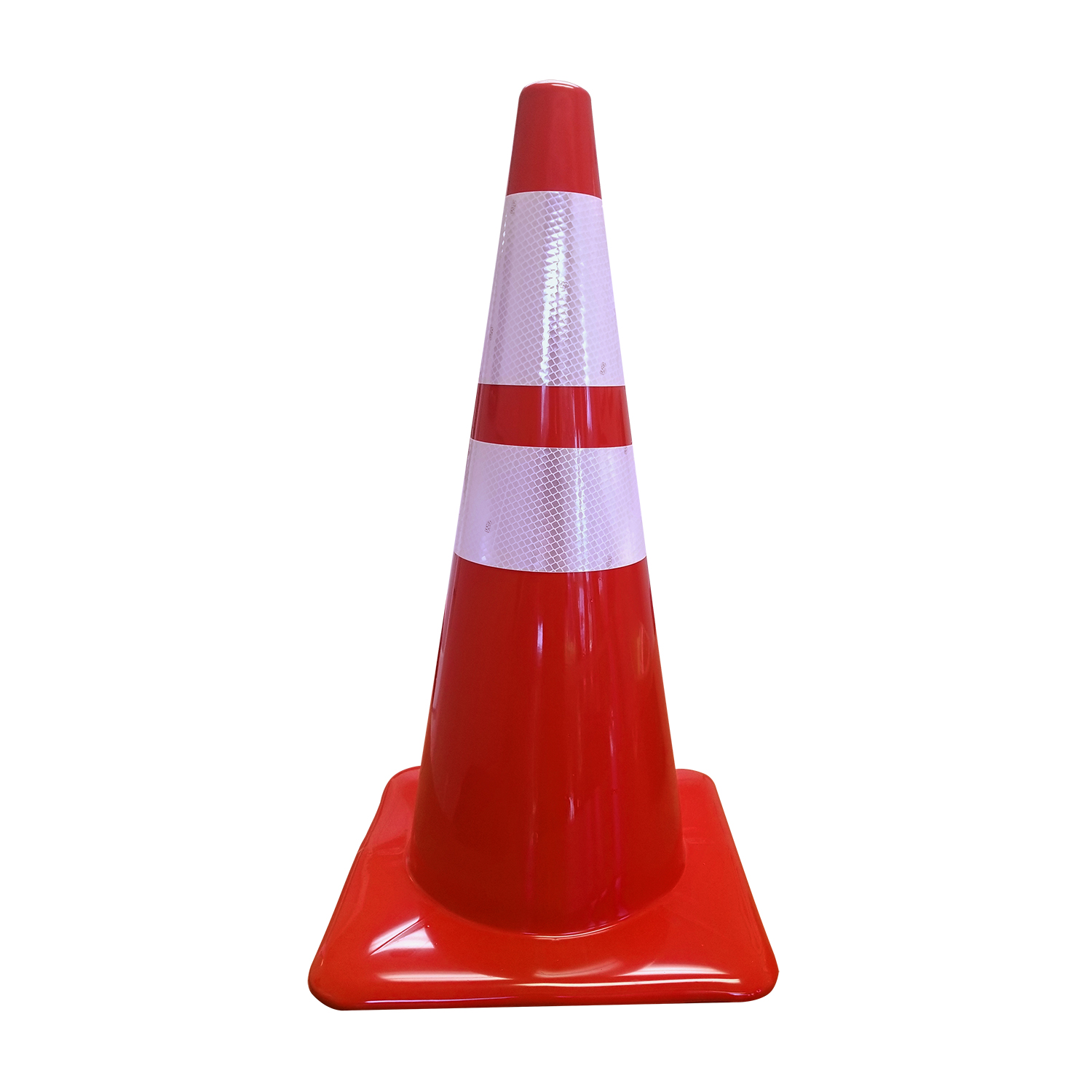 28" 7 LB Red Traffic Cone with 4" & 6" Reflective Collars