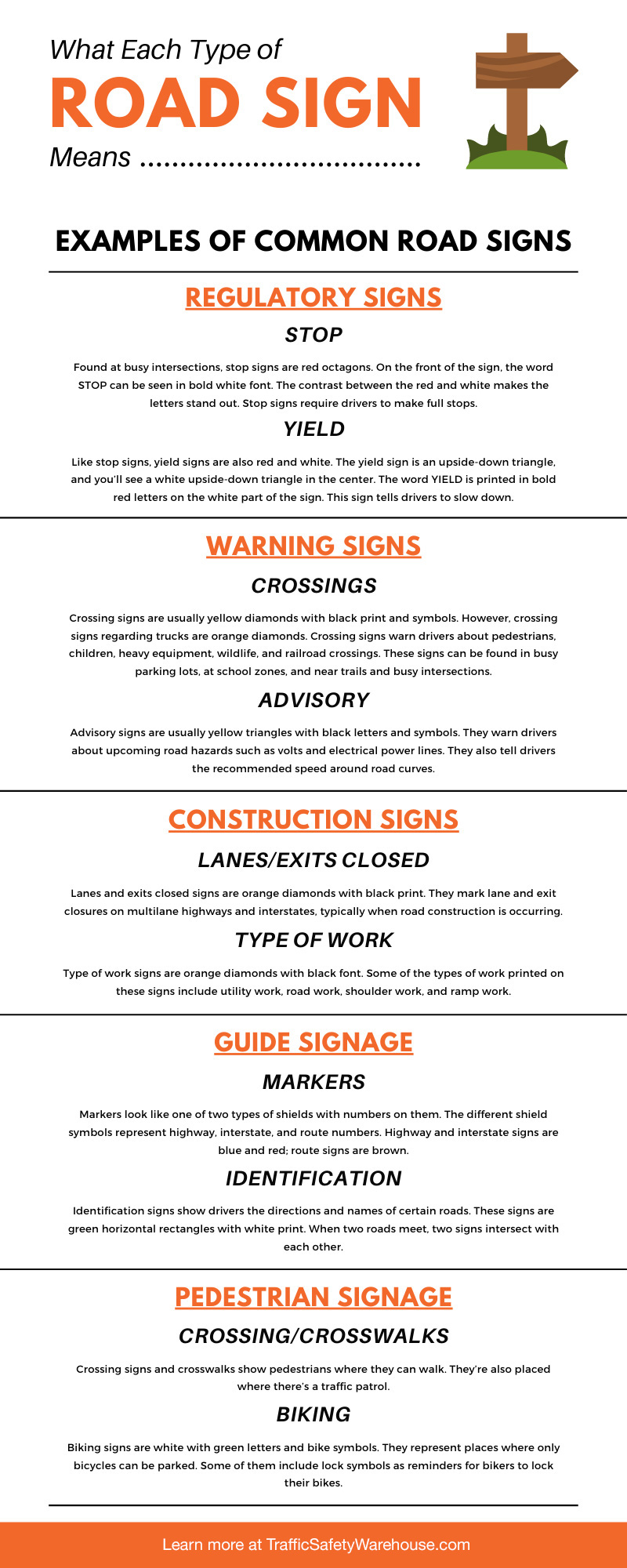 Types of Road Signs and What They Mean Traffic Safety Warehouse