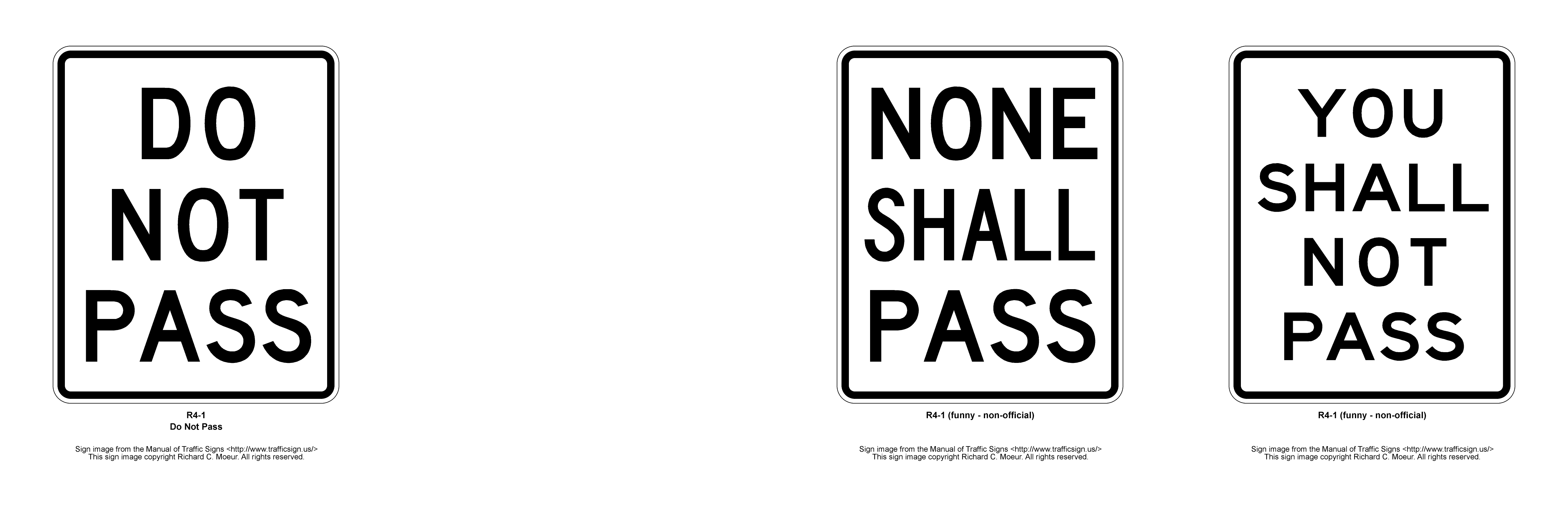 Manual of Traffic Signs R4 Series Signs