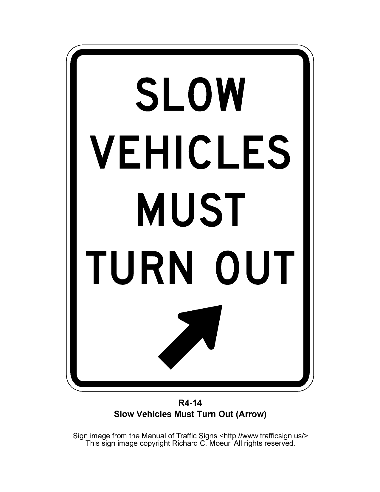 Manual of Traffic Signs R4 Series Signs