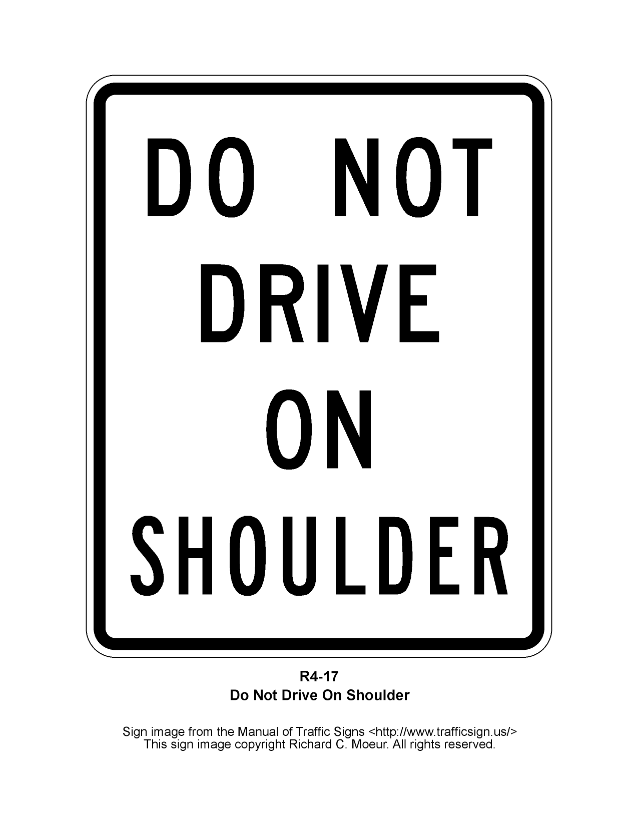 Manual of Traffic Signs R4 Series Signs