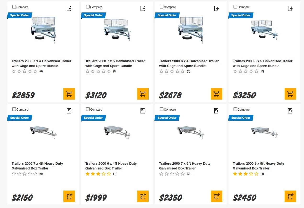 Do Bunnings Sell Trailers Manufactured by Trailers2000? Trailers 2000