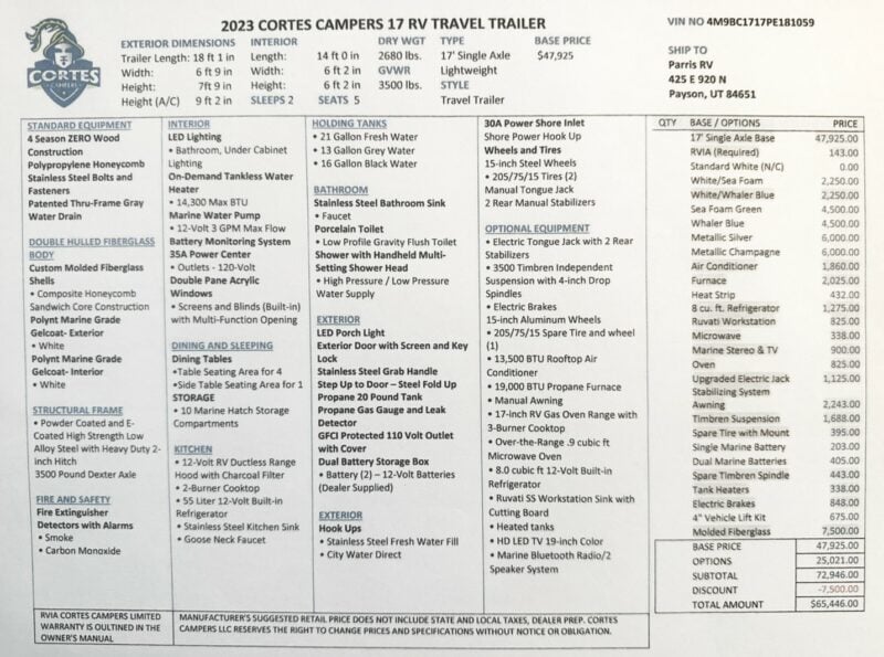 2023 18' Cortes Cortes 17 For Sale In Colorado Springs, Colorado